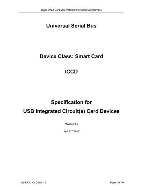 Universal Serial Bus Smart Card DWG 